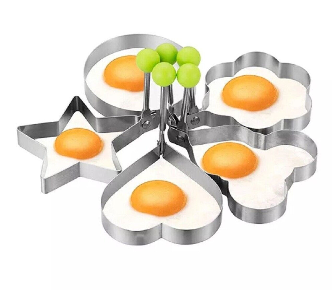 5 Non-Stick Stainless Steel Fried Egg Pancake Ring Mold Kitchen Tools